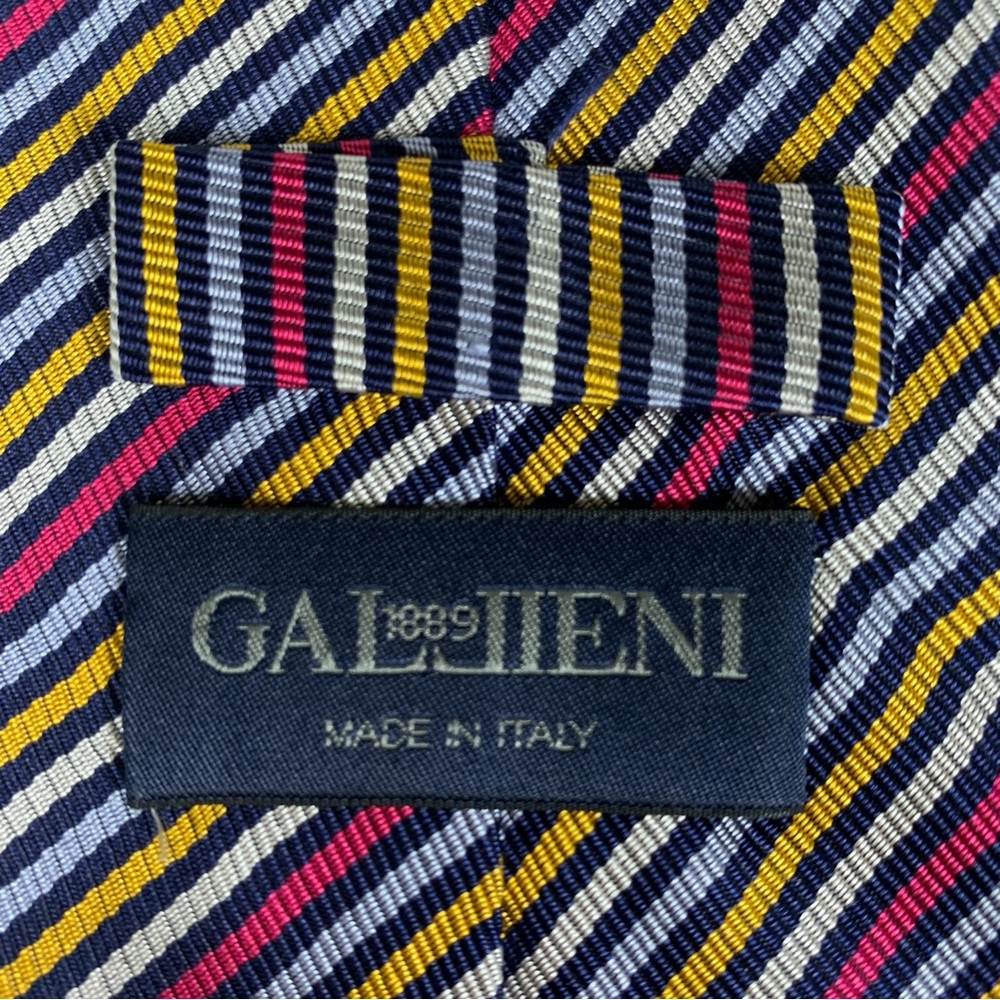 Gallieni 1889 Tie Men's 100% Silk Multicolor‎ Striped Made in Italy 3.50"